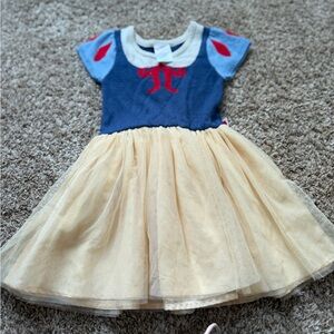 Disney Snow White Girls Navy and Cream Tulle Dress with Red Accents